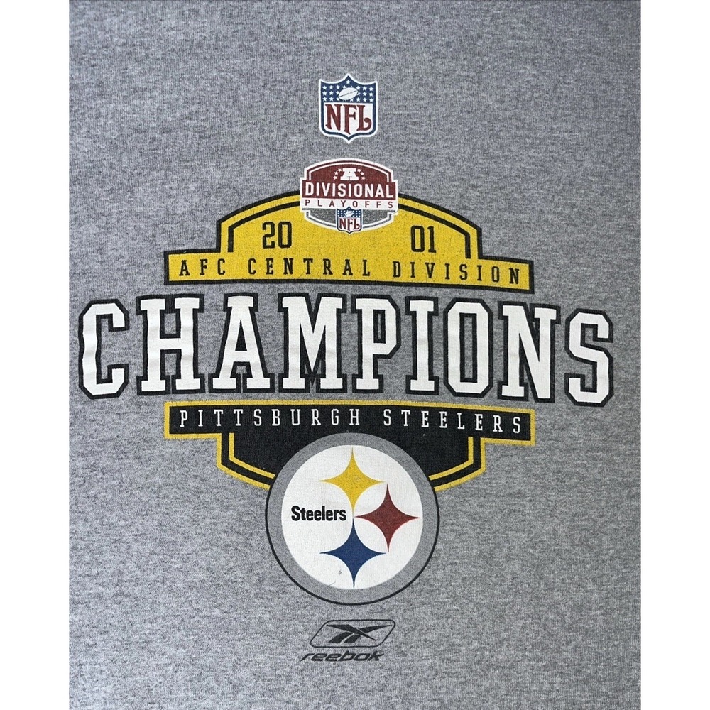 Pittsburgh Steelers 2001 AFC Champs vintage Rebook Crewneck Sweatshirt Mens XL